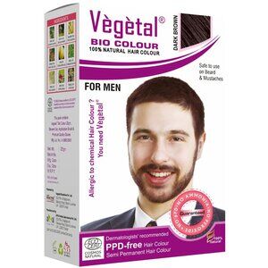 Vegetal Bio Colour - Experience Dark Brown Beard Hair Color for Men-25g